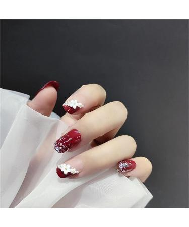 Press on Nails Medium Length Fake Nails 24Pcs Shiny Red False fingernail with Self-Adhesive Jelly Nail Glue Tabs Press On False Nails - Buy Online on GoSupps.com