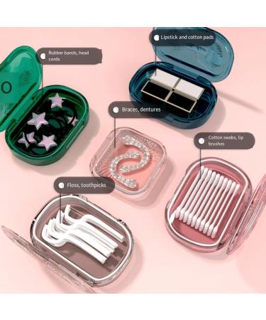 dijiusidy Portable Dental Case Braces Storage Box Seal with Partition Dust-proof Cotton Swab Holder for Travel Home Business Blue S S Blue - Buy Online on GoSupps.com