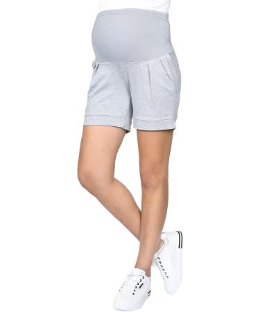 Maternity Shorts Pants Trousers with Over Bump Panel - Mija 1047 6 Melange - Buy Online on GoSupps.com