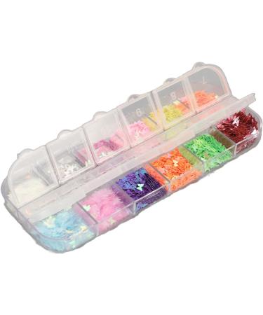 Butterfly Nail Sequins for Nail Art Nail Glitters Nail Art Sequins Variety Shapes Cute Designs Nail Art Decorations Nail Art Supplies for Diy Crafts 12 Grids 5 Boxes - Buy Online on GoSupps.com
