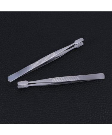 Zonster Professional Eyebrow Tweezers Stamp Set - Stainless Steel Flat Paddle End, Anti-Slip Design - 2pcs - Buy Online on GoSupps.com