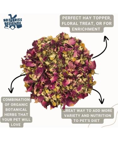 No Furries Delights Forage Mix 100% All Natural Botanical Herb Treat for Rabbit Hamster Guinea Pig Chinchilla Chicken Hermit Crab Gerbil Degu & Other Small Animals (Calming Forage Mix 25g) Calming Forage Mix 25 g (Pack of 1) - Buy Online on GoSupps.com
