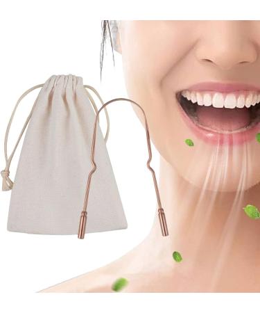 BAOK Stainless Steel Tongue Cleaner Brush - U-shaped Ergonomic Oral Hygiene Tool for Adults | Reduces Bad Breath | Includes Antique-Optics Cloth Bag - Buy Online on GoSupps.com