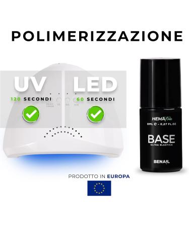  Benail Hema-free semi-permanent nail base with dispersion gel base for semi-permanent nail polish strong and elastic for professional nail reconstruction gel acrylic acrylic nail reconstruction - Buy Online on GoSupps.com