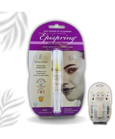 EPISPRING WACHS Pencil for face and eyebrows face hair removal wax removal of eyebrows ladies' beard and hair set with wax pencil 20x stripes and cleaning cloth