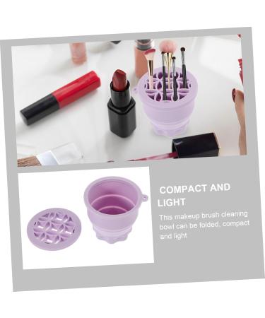 Angoily Makeup Brush Cleaning Bowl Makeup Brush Tool Makeup Cleaner for Brush Cleaning Pad Cosmetic Brush Cleaner Brush Clean Bowl Make Brush Cleaners Silica Gel Purple Cup Multifunction - Buy Online on GoSupps.com