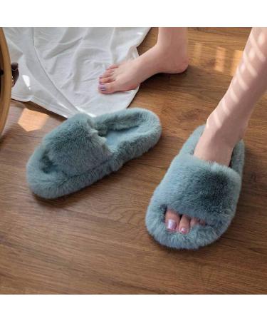 Ladies Outdoor Slippers Fur Slippers Woman Shoes Comfortable Ultra-Soft Vogue Ladies Flip Flops Flat-Soled Outdoor Anti-Skid Rubber Sole Casual Plush Shoes Furry Indoor Slides (B 25CM) - Buy Online on GoSupps.com