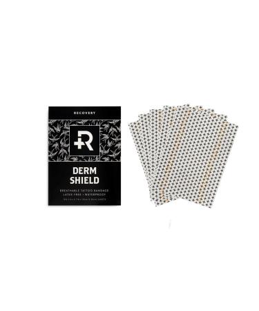 Recovery Derm Shield Tattoo Aftercare Bandage - Transparent, Waterproof Adhesive Bandages - 5.9 x 7.9 Inches, 10 Pack 5.9 x 7.9 Inch -10 Pack