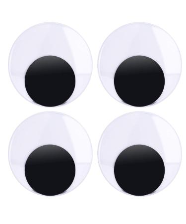 Sunmns 4 Inch Large Sized Plastic Wiggle Eyes with Self Adhesive for Craft Decorations, 4 Pack