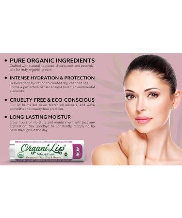 OrganiLip Organic Lip Balm Acai Flavor Ultra Hydrating Lip Moisturizer for Cracked or Dry Lips Infused With Organic Sea Buckthorn Oval Shaped Tube USDA Certified Organic 30 Pack - Buy Online on GoSupps.com