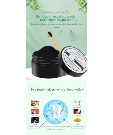 Organic Activated Charcoal Teeth Whitening Powder + Bamboo Toothbrush | 30g Coconut Charcoal Teeth Stain Remover | Fresh Mint Taste - Buy Online on GoSupps.com