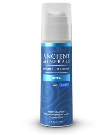 Ancient Minerals Magnesium Lotion Ultra with MSM Pure Genuine Zechstein Magnesium Lotion Supplement for Topical Application (5oz) 5 Fl Oz (Pack of 1)