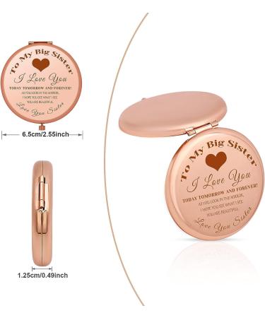Sister Birthday Gift: Engraved Rose Gold Compact Mirror - Best Friend Graduation Gift Ideas - Buy Online on GoSupps.com