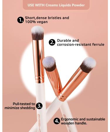 Buy Exam-Show Premium Fold Brush - Professional Eyeshadow Makeup Brush with High-Quality Synthetic Bristles - Ivory White (E802) - Ideal for Blending - Buy Online on GoSupps.com