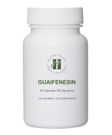 Guaifenesin Capsules 750mg (50 Capsules) - Pure Guaifenesin No Fillers No Binders