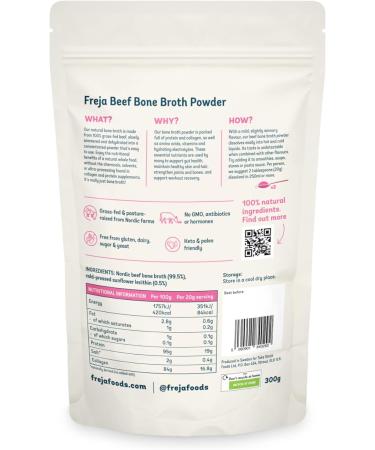 Beef Bone Broth Powder | 100% Natural Collagen & Protein | Grass-Fed | Amino Acids & Minerals | 300g - Nutrition for Gut, Skin, Hair & Nails - Buy Online on GoSupps.com