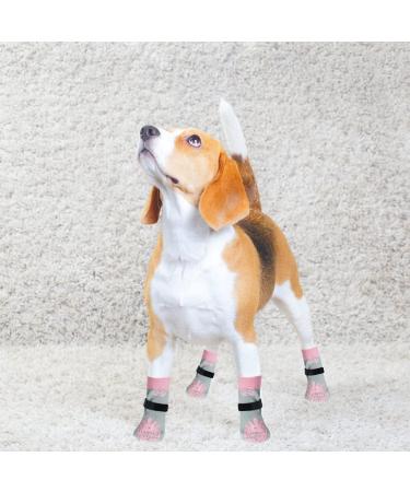 BEAUTYZOO Anti-Slip Dog Socks | Non Skid Paw Protector for Dogs | Traction Control for Hardwood Floors | Small to Large Sizes | Indoor Wear | S/M Strawberry Pink - Buy Online on GoSupps.com