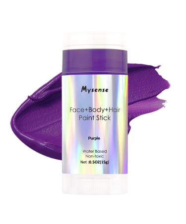 Mysense Purple Face Body Hair Paint Stick Water Based Washable Temporary Hair Paint Non-toxic Cream Body Paint for Adults and Children Halloween Ursula Cosplay Zombie Vampire SFX Makeup 0.5oz(15g)