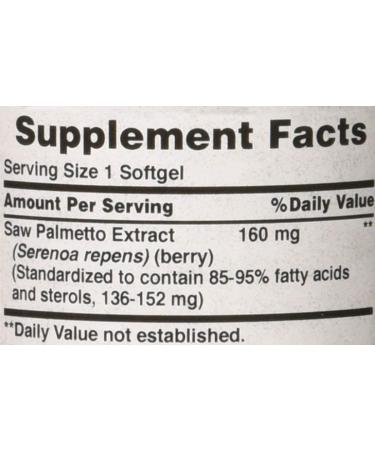Puritan's Pride Saw Palmetto 160mg Softgels - 60 Count - Buy Online on GoSupps.com