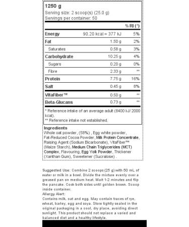 Prozis Instant Pancake Protein Mix 1250g Chocolate - Buy Online on GoSupps.com