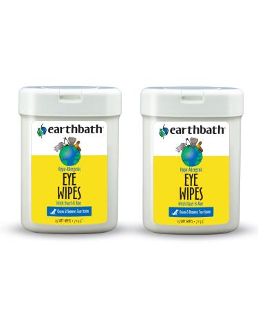 Earthbath All Natural Specialty Eye Wipes, 25 Wipes (Pack of 2)