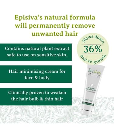 Episiva Natural Hair Reducing Cream for Face and Body Includes Natural Active Ingredients - Buy Online on GoSupps.com