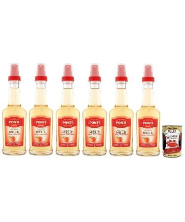 Italian Gourmet E.R. Ponti Aceto di Mele Pack of 6 sprays 5% apple cider vinegar made from Italian apples 250 ml + 400 g can of Italian Gourmet Polpa di Pomodoro