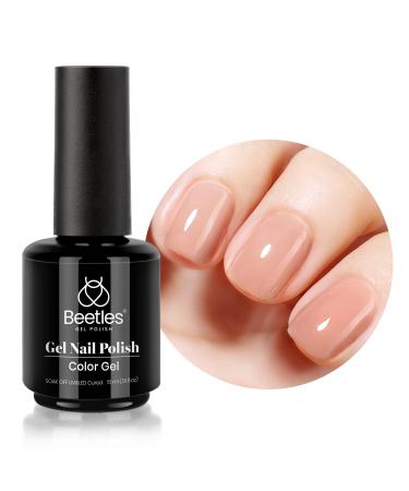 Beetles Nude Gel Nail Polish 15ml Neutral Brown Color Natural Winter Gel Polish Set Mocha Mousse Cake Translucent Soak Off U V LED Nail Lamp Nail Art Gel 0.5Oz Gift for Women Translucent Neutral Color
