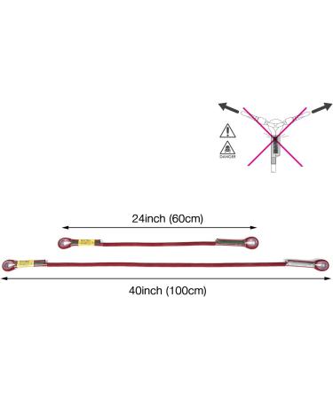 WILDKEN Outdoor Rock Climbing Prusik Swen Eye-to-Eye Pre-Sewn 10.5mm Diameter - Red (24 inch / 40 inch) - Buy Online on GoSupps.com