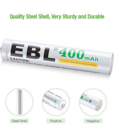 EBL AAAA Rechargeable Batteries - 1.2V 400mAh Ni-MH for Surface Pen 4-Pack | International Shipping Available - Buy Online on GoSupps.com