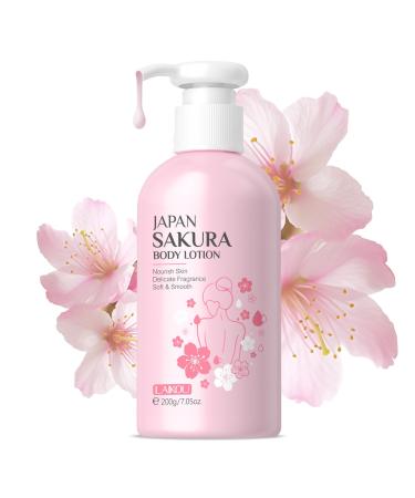 BSMKCL Luxury Firming Body Lotion for Women Extra Dry Skin Repair - Hydrating Nourishing JAPAN SAKURA Glowing Moisturizer Cream with Niacinamide & Vitamin C Non-Sticky & Fast Absorbing Silky 200ml