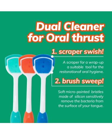 Toothnote Dual Tongue Scraper Brush - Sensitive Tongue Care - BPA-Free 3 Pack Tongue Cleaner Set - Buy Online on GoSupps.com