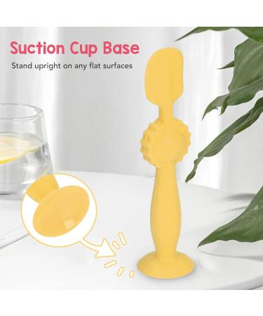 Soft Silicone Baby Butt Cream Applicator - 5.9 Inch Diaper Rash Spatula with Suction Base - Ideal for Easy Application (Yellow) - Buy Online on GoSupps.com