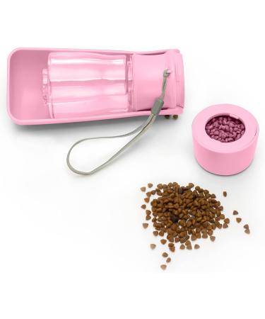 Rainpal Portable Travel Dog Drinking Bottle - On-the-Go Pet Water & Food Container | Compact Durable & Slightly Leak-Proof | Rosa Pink Upgrade for Hiking & Walking - Buy Online on GoSupps.com