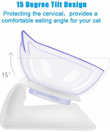 UPSKY Elevated Cat Bowls Set - 15 Tilted Raised Bowls for Indoor Cats and Small Dogs - Anti-Vomiting Pet Feeder with Stand (White) - Buy Online on GoSupps.com