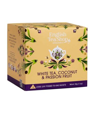 ETS - White Tea Coconut & Passion Fruit ORGANIC 16 pyramid bags in paper box