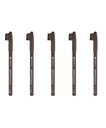 Essence Eyebrow Designer Eye Pencil eyebrow pencil No. 10 Dark Chocolate Brown brown defined natural vegan microplastics particles free nanoparticles free 5 Pack (5 x 1g)