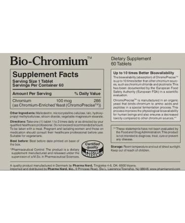 Bio-Chromium 100mcg | 10x Better Absorption | Patented Formula for preventing Cravings | ChromoPrecise Organic Chromium Supplement | Manufactured to Pharmaceutical Standards (60) 60 Count (Pack of 1) 60 - Buy Online on GoSupps.com
