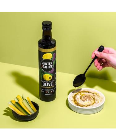 Hunter & Gather 500ml Organic Cold Pressed Extra Virgin Olive Oil - Perfect for Drizzling, Dipping & Dressing | Keto, Low Carb & Paleo Friendly - Buy Online on GoSupps.com