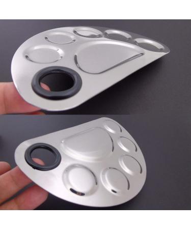 YuuHeeER Stainless Steel Artist Palette - 6 Holes Makeup & Nail Art Mixing Plate for Perfect Blending | International Shipping - Buy Online on GoSupps.com