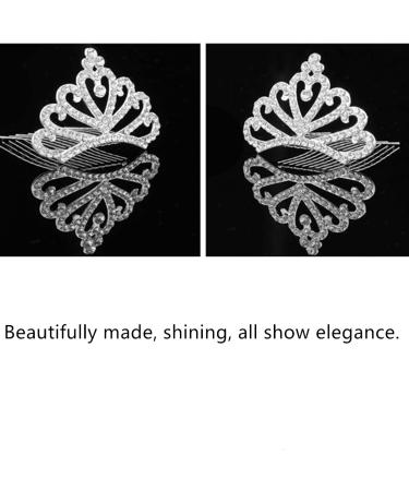 Princess Tiara Comb Set - Mini Crown Rhinestone Hair Comb for Flower Girls | Crystal Rhinestone Hair Accessories (Silver) - Buy Online on GoSupps.com
