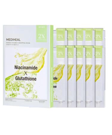 Mediheal Derma Synergy Wrapping Mask for Blemish Care (10 Packs) - Improved Blemish and Skin Brightening with Niacinamide Glutathione Blemish 1 Count (Pack of 10)