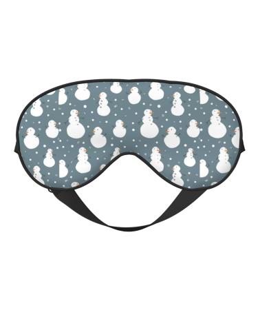 Double-Sided Eye Mask Eye Sleep Shade Cover Xmas-Christmas-Snowman-Family Unisex Night Sleeping Mask