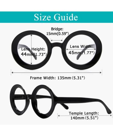 LUR Oversized Round Reading Glasses for Women - 4 Pack Large Frame +1.50 - Stylish & Comfortable Readers in Multiple Colors - Buy Online on GoSupps.com