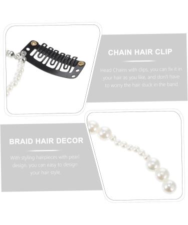 minkissy Pearl Chain Hair Clip Hair Pearls Bridal Hair Pieces Head Piece for Wedding Bride Hair Jewelry Hair Extension Chains Hair Ties for Girls Hair Extension Tassel Hair Extension Clip - Buy Online on GoSupps.com