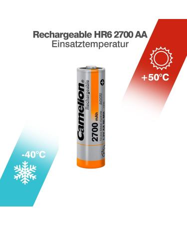Pack de 4 Batteries Rechargeables 1.2V LR6/AA Ni-Mh Accu 2700 mAh - Performance Durable pour tous vos appareils - Buy Online on GoSupps.com