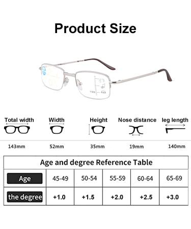 BAFAFA +2.5 Silver Reading Glasses - Blue Light Blocking Modern Frame for Computer & Gaming Eye Strain Relief Portable Style - Buy Online on GoSupps.com