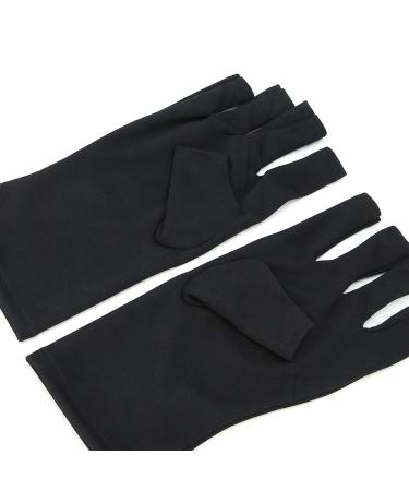 UV Protective Gloves for Nail Art & Skin Care | Anti-Aging Hand Protection for Hiking Canoeing & Driving - Black - Buy Online on GoSupps.com