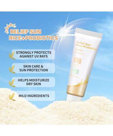 Organic Rice Probiotic Sunscreen SPF 50+ | Sun Relief with Niacinamide & Vitamin E | Gentle Face Sunscreen - All Skin Types - Buy Online on GoSupps.com