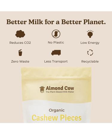 Organic Cashew Pieces for Plant-Based Milk Making - Almond Cow | 3lb Bulk, Vegan, USDA Organic, Non-GMO, Glyphosate Residue Free - Buy Online on GoSupps.com